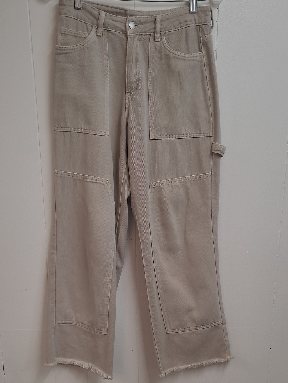 Missguided Carpenter Jeans 5 Pocket Zipper Fly Size 27 and 100% Cotton TAN